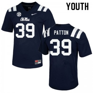 Navy Out Essential Kids Carter Patton Rebels #39 Long-Lasting University Football Jersey 36696-617