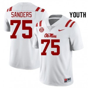 Game-Ready Kids Brycen Sanders #75 Ole Miss White High School Athletic-Fit Football Jersey - Licensed Elite 73213-473