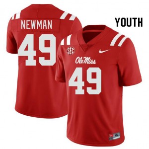 Compliance Certified Kid Daniel Newman #49 Ole Miss Red Breathable High School Football Jersey - Premium Licensed NCAA Gear 41244-139