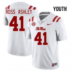 Youth #41 John Ross Ashley Rebels White High School Long-Lasting Football Jersey - Authentic NCAA 57628-404
