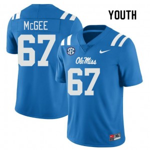 Unused Youth Official Quincy McGee #67 Ole Miss Rebels Power Blue Football College Anti-Odor Jersey 35801-369