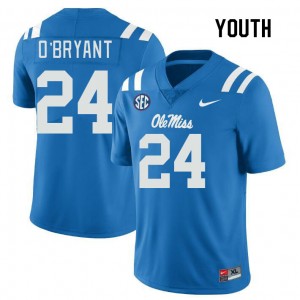 Kids Team-Specific Ole Miss #24 Richard O'Bryant Power Blue Athletic-Fit Player Football Jersey 26814-481
