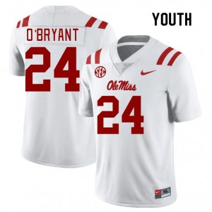 NCAA Fan Favorite: Youth Richard O'Bryant #24 White Rebels Chain-Stitched Football Jersey 27091-517