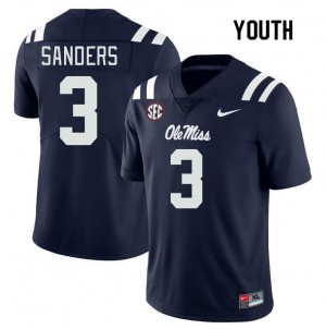 Navy Out Essential Kid Spencer Sanders Rebels #3 Lightweight University Football Jersey 15519-227