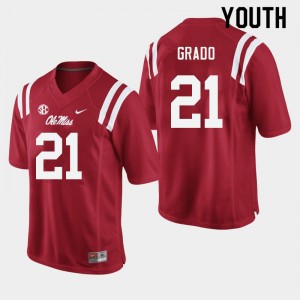 Exclusive Alex Grado #21 Red Rebels Kid Football Long-Lasting Jersey - Official NCAA Licensed Collectible 44408-949