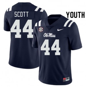 Navy Anti-Odor NCAA Football Jersey - Kid Ali Scott #44 Ole Miss Rebels Unused (Licensed Official) 81525-790