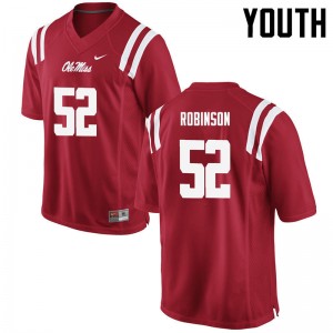Team-Specific Youth Official Austrian Robinson #52 Ole Miss Red Football Player Athletic-Fit Jersey 36572-937