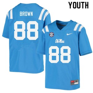 Kid Unused Ole Miss Rebels #88 Bralon Brown Power Blue Anti-Odor University Football Jersey 97360-298