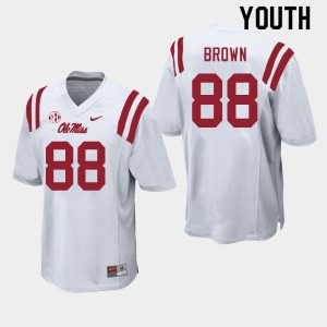 NCAA Fan Favorite: Kids Bralon Brown #88 White Ole Miss Breathable Football Jersey 48282-446