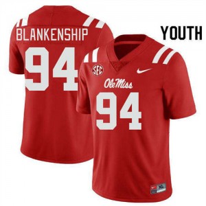 Red Lightweight High School Football Jersey - Youth Caleb Blankenship #94 Rebels Easy Care (Licensed Official) 81859-638