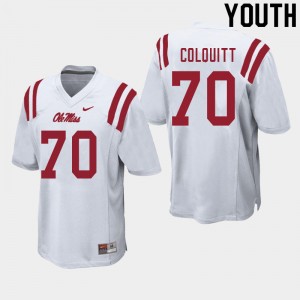 Youth #70 Carter Colquitt Ole Miss White NCAA Athletic-Fit Football Jersey - Authentic NCAA 32725-147