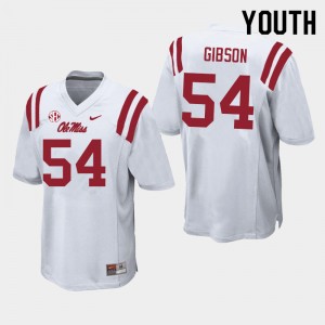 NCAA Fan Favorite: Kids Carter Gibson #54 White Ole Miss Breathable Football Jersey 40041-116