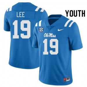 Game-Ready Youth Cayden Lee #19 Rebels Power Blue College Long-Lasting Football Jersey - Licensed Elite 43957-574