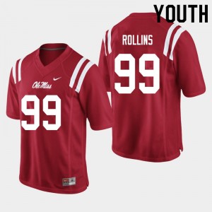 Kids Iconic Rebels #99 DeSanto Rollins Red Long-Lasting High School Football Jersey 99467-908
