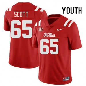 Exclusive Gerquan Scott #65 Red Rebels Youth Football Chain-Stitched Jersey - Official NCAA Licensed Collectible 41565-838