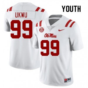Game-Ready Youth Isaac Ukwu #99 Ole Miss Rebels White High School Anti-Odor Football Jersey - Licensed Elite 37176-590