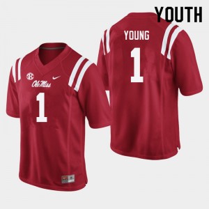 Exclusive Isheem Young #1 Red Rebels Kid Football Lightweight Jersey - Official NCAA Licensed Collectible 11293-955