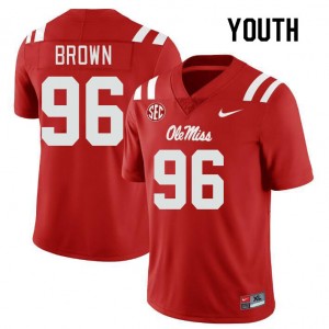 Subtle Kid Jamarious Brown #96 Ole Miss Rebels Red Double-Stitched Player Football Jersey - Premium Licensed NCAA Gear 98004-256