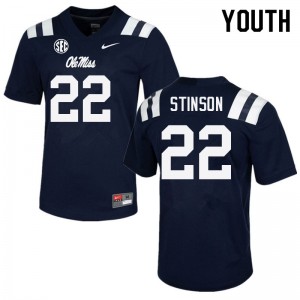 Easy Care Kids Jarell Stinson #22 Rebels Navy Lightweight University Football Jersey - Premium Licensed NCAA Gear 51712-895