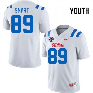 #89 Rebels On-Field Kids Jordan Smart White University Chain-Stitched Football Jersey - Authentic Licensed NCAA 63161-563