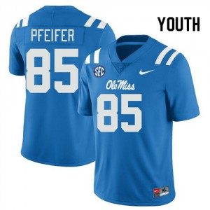Blue Out Essential Kid Joshua Pfeifer Ole Miss #85 Athletic-Fit College Football Jersey 38509-254