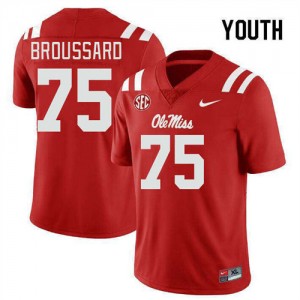 Iconic Kids Official Kavion Broussard #75 Rebels Red Football College Long-Lasting Jersey 85654-275