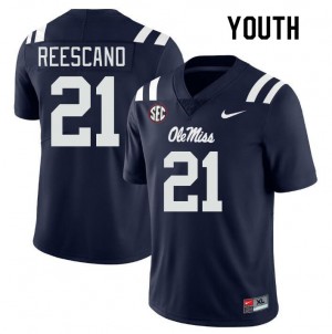Game-Ready Kid Kedrick Reescano #21 Rebels Navy High School Long-Lasting Football Jersey - Licensed Elite 59153-237