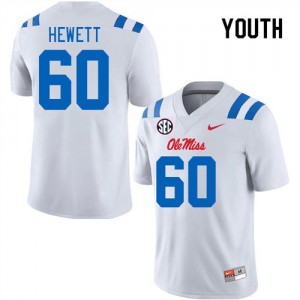 NCAA Fan Favorite: Kid Lane Hewett #60 White Rebels Chain-Stitched Football Jersey 56292-627
