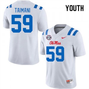 Iconic Kids Mana Taimani #59 Rebels White Long-Lasting Player Football Jersey - Premium Licensed NCAA Gear 73707-556
