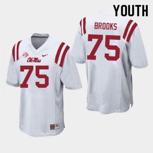 White Anti-Odor University Football Jersey - Kid Mason Brooks #75 Ole Miss Rebels Unused (Licensed Official) 87767-579