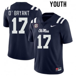 Navy Microfiber High School Football Jersey - Kid Richard O'Bryant #17 Ole Miss Rebels Team-Issued (Licensed Official) 70049-356
