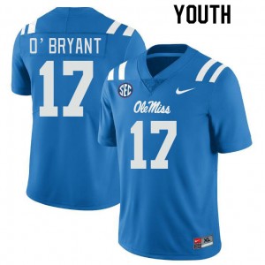 Powder Blue Out Essential Youth Richard O'Bryant Rebels #17 Long-Lasting Player Football Jersey 59312-866