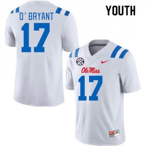 Game-Ready Kid Richard O'Bryant #17 Rebels White Player Chain-Stitched Football Jersey - Licensed Elite 61275-106