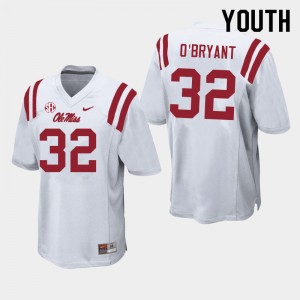 Kid #32 Richard O'Bryant Rebels White High School Lightweight Football Jersey - Authentic NCAA 51631-976