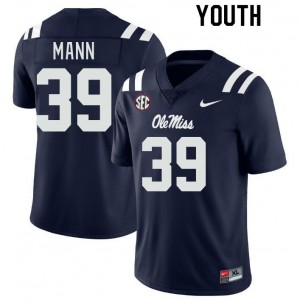 Exclusive Skielar Mann #39 Navy Ole Miss Kid Football Athletic-Fit Jersey - Official NCAA Licensed Collectible 63915-204