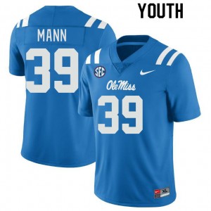 Subtle Youth Skielar Mann #39 Ole Miss Rebels Powder Blue Double-Stitched University Football Jersey - Premium Licensed NCAA Gear 87358-661