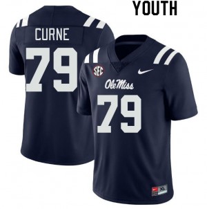Kid #79 Victor Curne Ole Miss Rebels Navy College Microfiber Football Jersey - Authentic NCAA 92995-376
