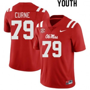 Team-Specific Kids Victor Curne #79 Ole Miss Red Athletic-Fit High School Football Jersey - Premium Licensed NCAA Gear 95888-603