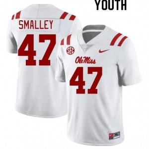 NCAA Fan Favorite: Kid Wyatt Smalley #47 White Ole Miss Rebels Anti-Odor Football Jersey 57735-449