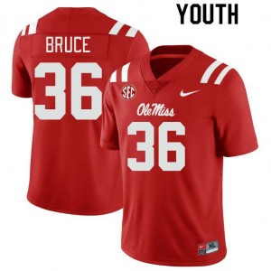 Red Out Essential Kid Zamari Bruce Ole Miss Rebels #36 Microfiber High School Football Jersey 96574-279