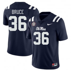 On-Field Navy Men Football Zamari Bruce #36 Rebels High School Chain-Stitched Jersey 31402-706