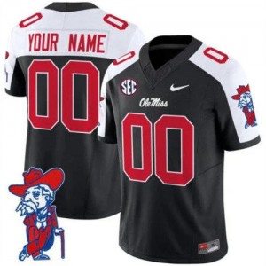 Iconic Black Men Football Custom #00 Rebels High School Long-Lasting Jersey 26147-853